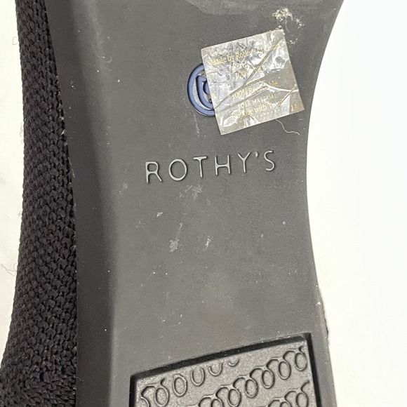 Rothys The Point Womens 8 Black Knit Mesh Ballet Flats Casual Comfort Slip-Ons - Picture 7 of 9